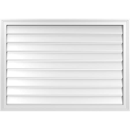 Ekena Millwork Vertical Surface Mount PVC Gable Vent: Functional, w/ 2"W x 1-1/2"P Brickmould Frame, 42"W x 30"H GVPVE42X3002SF